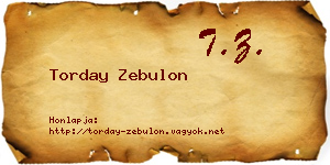 Torday Zebulon névjegykártya
